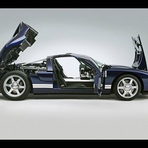 2005 Ford GT Blue Side Doors Open