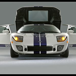 2005 Ford GT White Studio Lights Doors