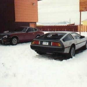 1972 240Z & 1982 DMC in Winter