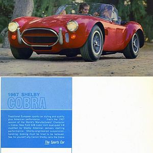 Early Sales Card for a '67 Cobra Roadster