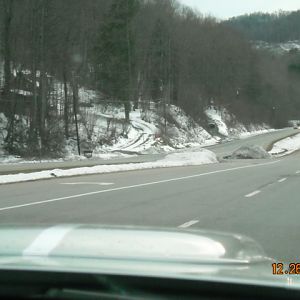 White Shelby, white snow, grey stripes, grey road....does it get any better?